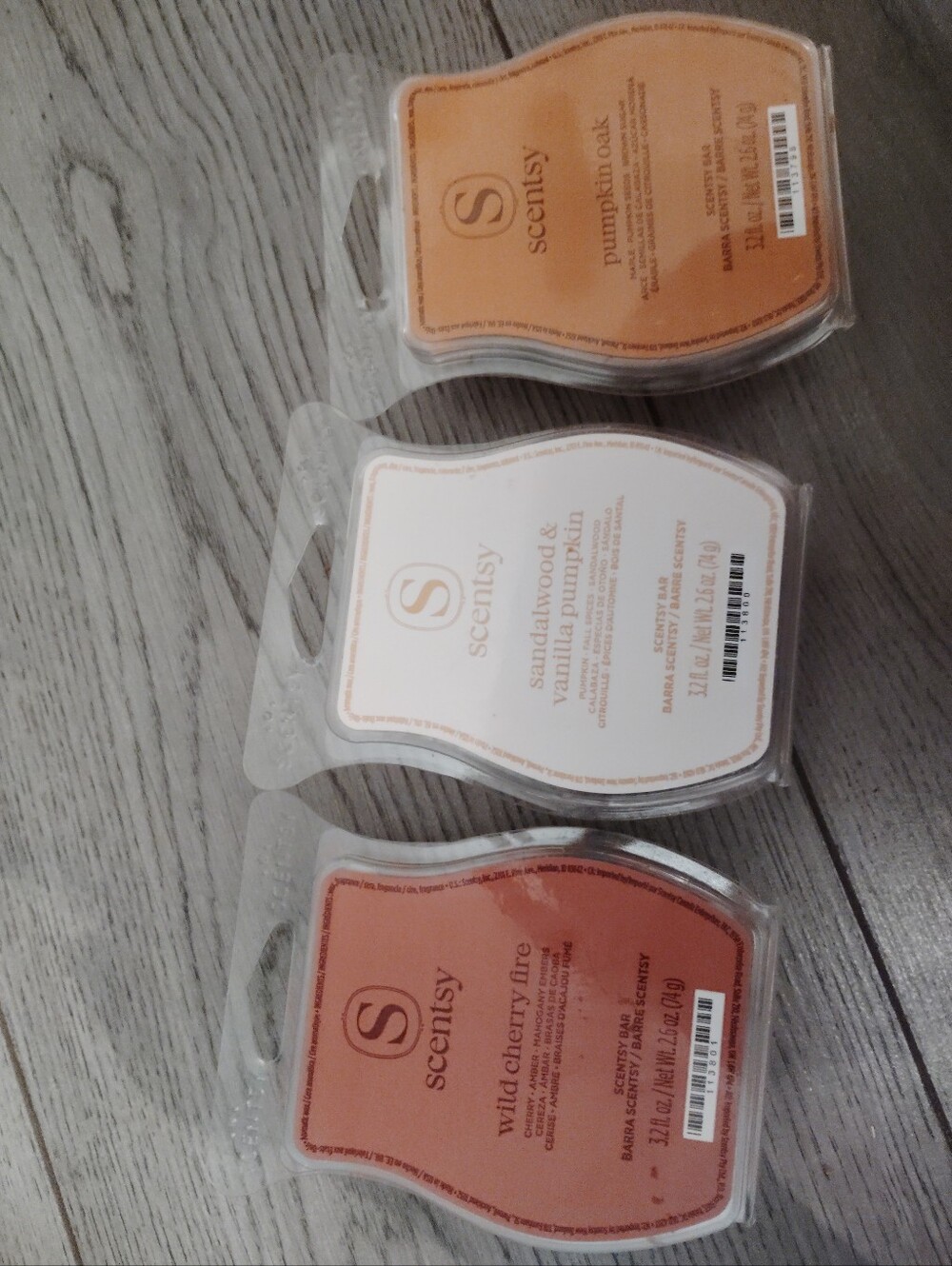 Three Trio Of Scentsy Harvest Fall Bars New Wax Pumpkin